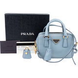 Prada Blue Saffiano Leather Mini Handbag