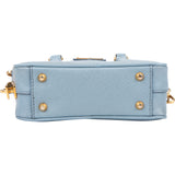Prada Blue Saffiano Leather Mini Handbag