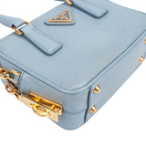 Prada Blue Saffiano Leather Mini Handbag