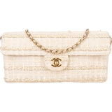Chanel Limited Tweed 24K Gold Single Flap Shoulder Bag