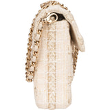 Chanel Limited Tweed 24K Gold Single Flap Shoulder Bag