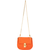 Chloé Orange Leather Drew Crossbody Bag