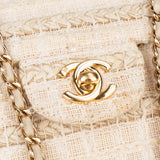 Chanel Limited Tweed 24K Gold Single Flap Shoulder Bag
