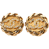 Chanel Crystal CC Earclips