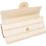 Chanel Limited Tweed 24K Gold Single Flap Shoulder Bag