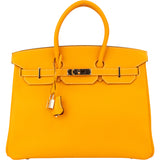 Hermès Candy Veau Epsom D'Or Potiron Birkin 35 Handbag
