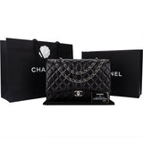 Chanel Quilted Lambskin Palladium Maxi Double Flap Crossbody bag
