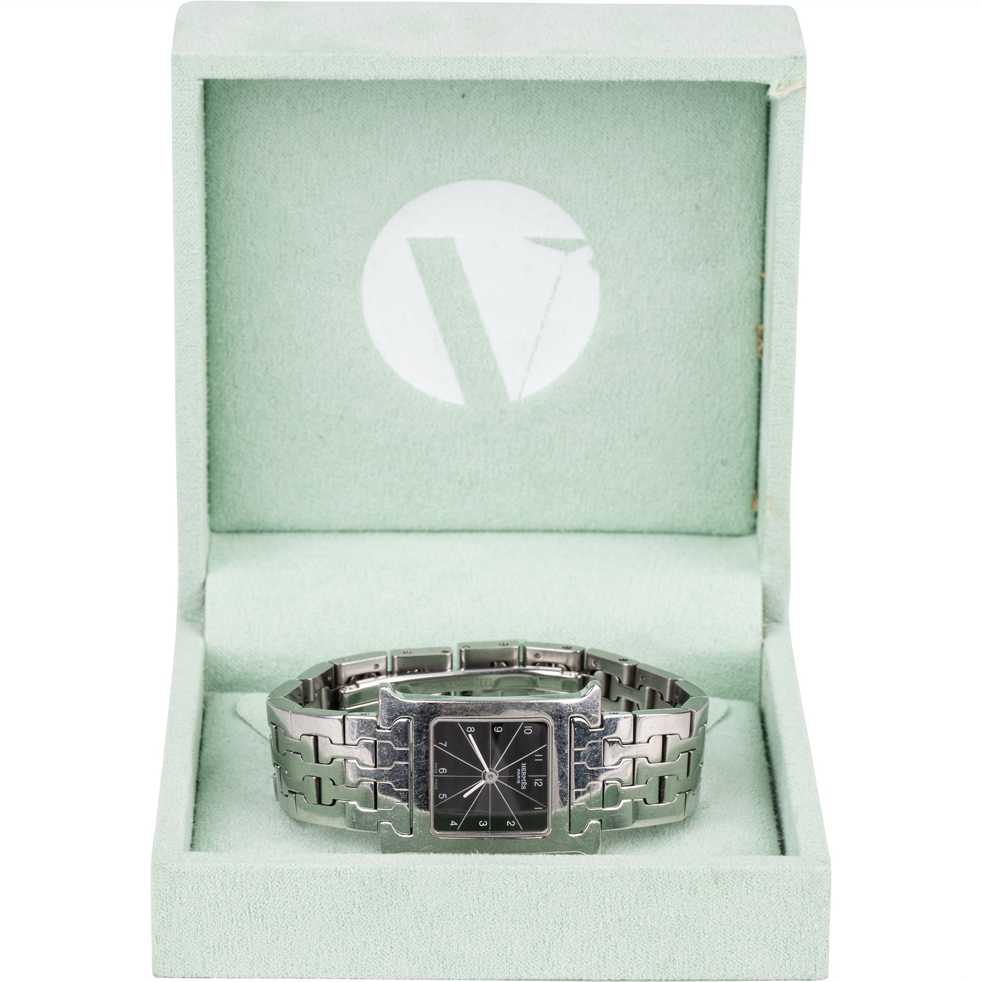 Hermès Silver Tone Heure H HH.1.210 Women Watch - vintageandkickz