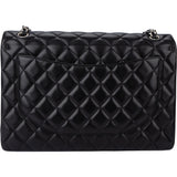 Chanel Quilted Lambskin Palladium Maxi Double Flap Crossbody bag