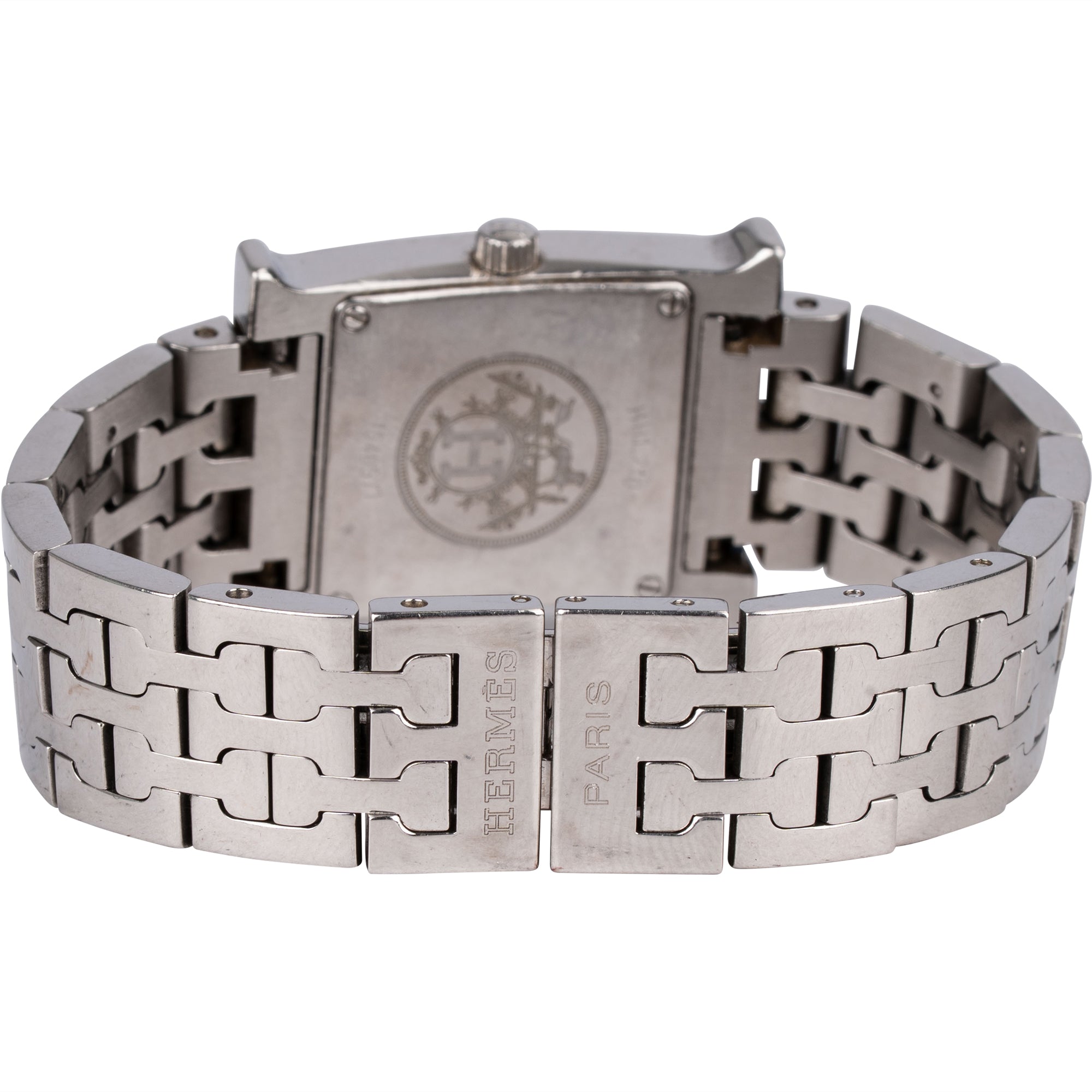 Hermès Silver Tone Heure H HH.1.210 Women Watch - vintageandkickz