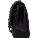 Chanel Quilted Lambskin Palladium Maxi Double Flap Crossbody bag