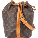 Louis Vuitton Canvas Monogram Sac Noe Petit Shoulder Bag