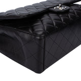 Chanel Quilted Lambskin Palladium Maxi Double Flap Crossbody bag