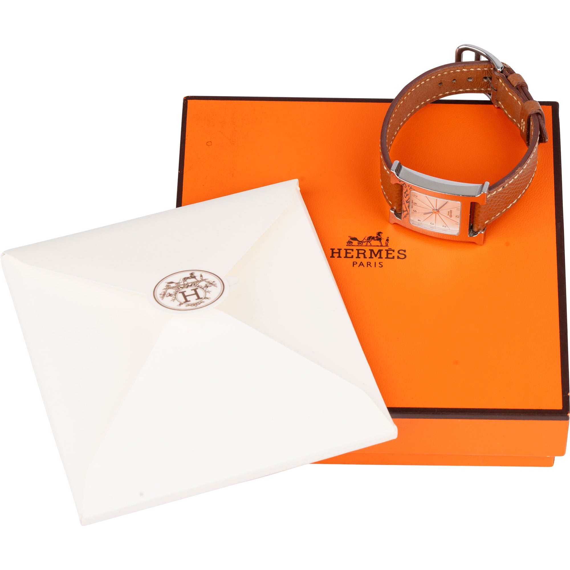 Hermès Silver Tone Heure H HH1.210N Women Watch - vintageandkickz