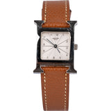 Hermès Silver Tone Heure H HH1.210N Women Watch - vintageandkickz