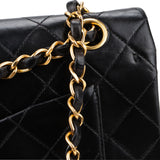 Chanel Quilted Lambskin 24K Gold Small Double Flap Crossbody Bag