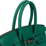 Hermès Vert Vertigo Verso Taurillon Clemence Leather Birkin 30 Handbag (2018)