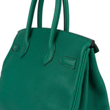 Hermès Vert Vertigo Verso Taurillon Clemence Leather Birkin 30 Handbag (2018)