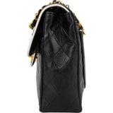 Chanel Quilted Lambskin 24K Gold Bicolor Single Flap Crossbody Bag