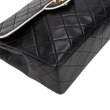 Chanel Quilted Lambskin 24K Gold Bicolor Single Flap Crossbody Bag