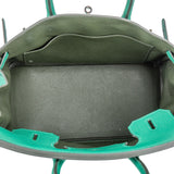 Hermès Vert Vertigo Verso Taurillon Clemence Leather Birkin 30 Handbag (2018)