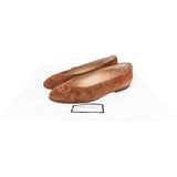Gucci Brown Suede Leather GG Ballerinas (36)
