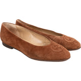 Gucci Brown Suede Leather GG Ballerinas (36)