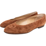 Gucci Brown Suede Leather GG Ballerinas (36)