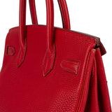 Hermès Rouge Togo Leather Birkin 30 Handbag