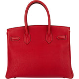 Hermès Rouge Togo Leather Birkin 30 Handbag