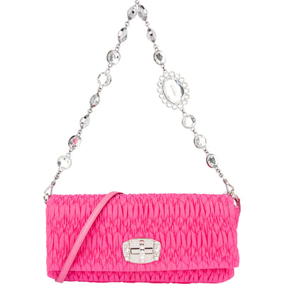 Miu Miu Quilted Crystal Shoulder Bag - vintageandkickz