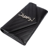 Yves Saint Laurent Chevron Leather Cassandre Wallet