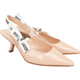 Christian Dior Nude Patent Leather Slingback Heels (34)