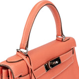 Hermès Taurillon Clemence Crevette Kelly 28 Retourne Handbag
