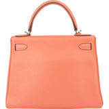 Hermès Taurillon Clemence Crevette Kelly 28 Retourne Handbag