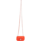 Chanel Quilted Lambskin Palladium Micro Single Flap Crossbody Bag