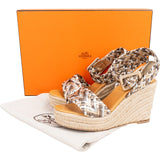 Hermès Tricolor Metallic Woven Espadrilles (34)