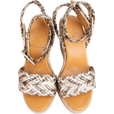 Hermès Tricolor Metallic Woven Espadrilles (34)