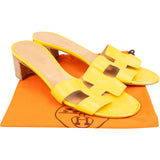 Hermès Yellow Leather Oasis Sandals (36)