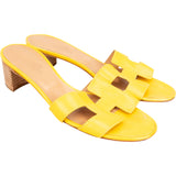 Hermès Yellow Leather Oasis Sandals (36)