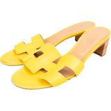 Hermès Yellow Leather Oasis Sandals (36)
