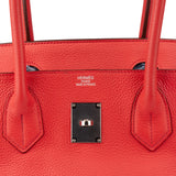 Hermès Clemence Leather Bougainvillier Birkin 42 JPG Shoulder Bag