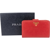 Prada Red Saffiano Leather Wallet