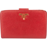 Prada Red Saffiano Leather Wallet