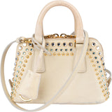 Prada Patent Crystal Mini Promenade Handbag