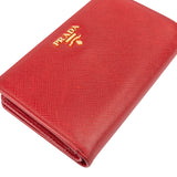 Prada Red Saffiano Leather Wallet