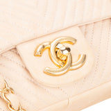 Chanel Chevron Calfskin Leather Single Flap Crossbody Bag