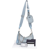 Prada Blue Nylon Triangle Re-Editon Crossbody Bag