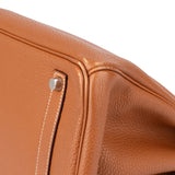 Hermès Brun Clemence Leather Birkin 35 Handbag