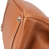 Hermès Brun Clemence Leather Birkin 35 Handbag